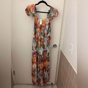 Anthropologie floral maxi dress